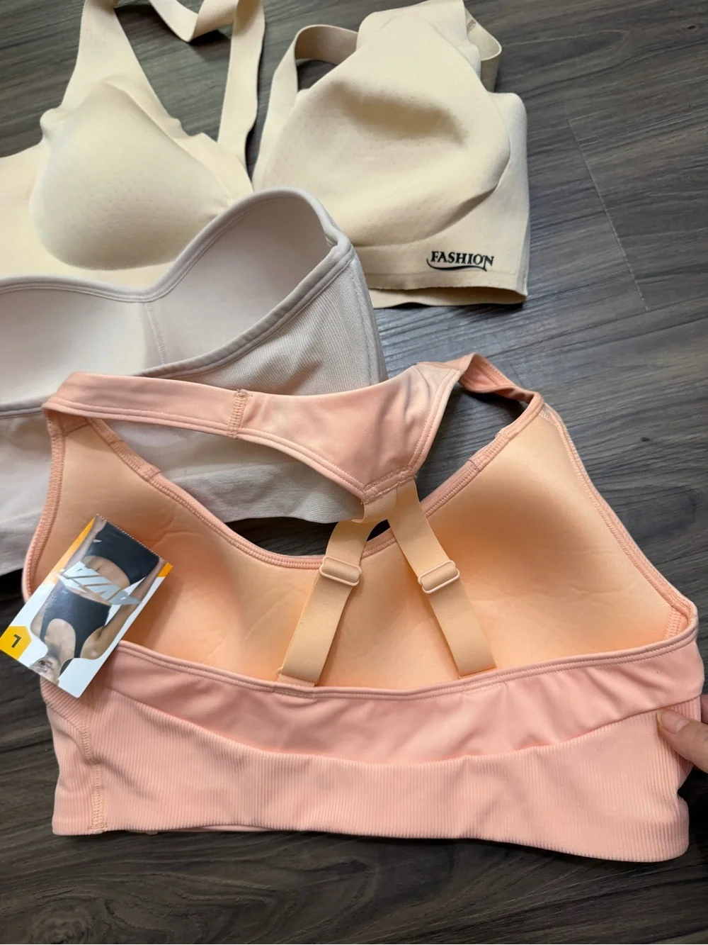3-Pack Seamless Bras in Peach, Ivory & Cream sz L bundle lots of - Picture 9 of 9